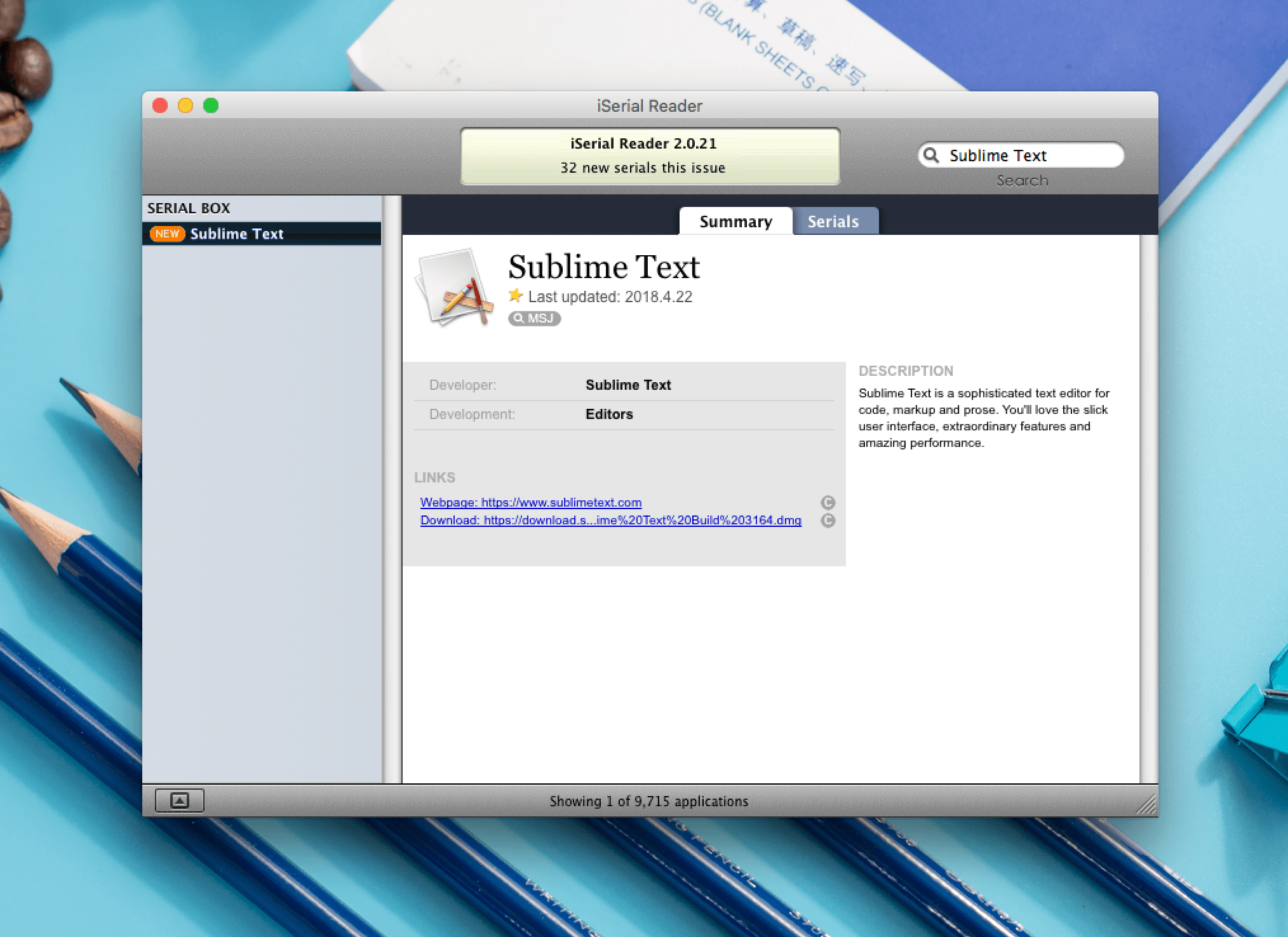 iSerial Reader 2.0.22 序列号查询工具 iSerial Reader 2.0.22 序列号查询工具