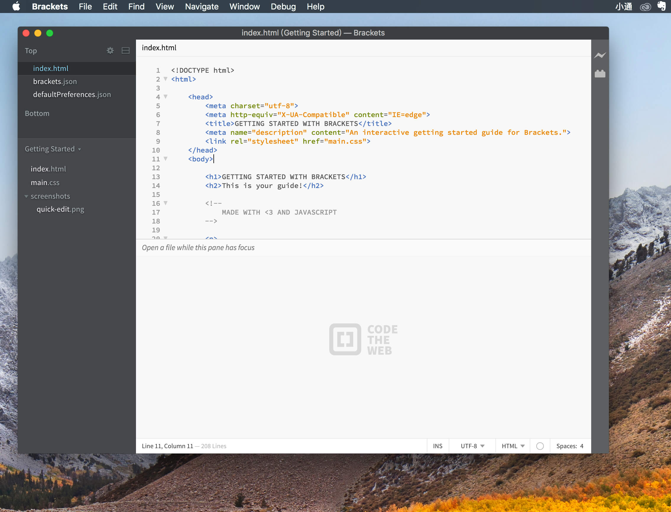 Brackets 1.13.0 web开发的编辑器 Brackets 1.13.0 web开发的编辑器