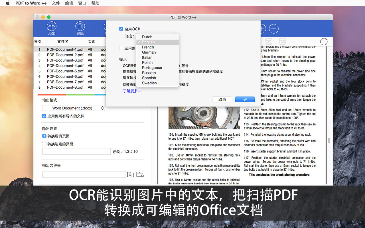 PDF to Word OCR 6.0.0 将PDF转换为Word PDF to Word OCR 6.0.0 将PDF转换为Word