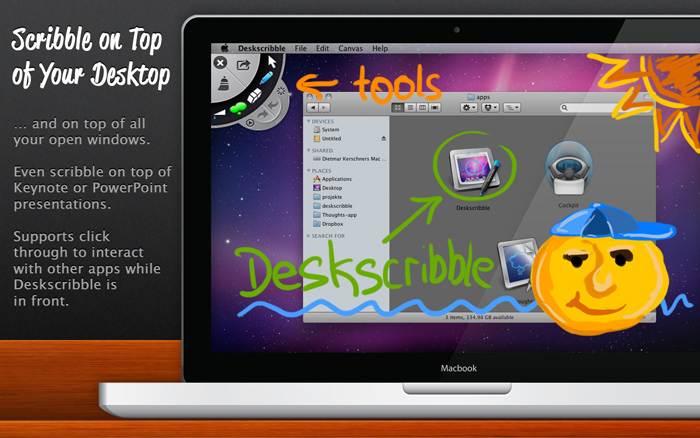 Deskscribble 1.1.2 在桌面窗口上涂鸦 Deskscribble 1.1.2 在桌面窗口上涂鸦