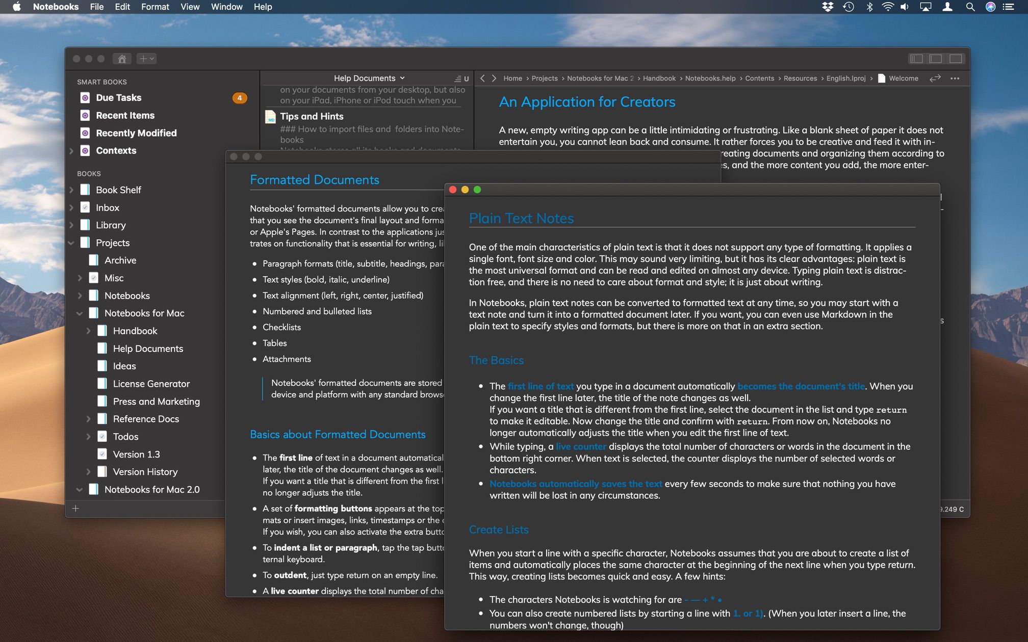 Notebooks 3.1.1 创建文档、管理任务 Notebooks 3.1.1 创建文档、管理任务