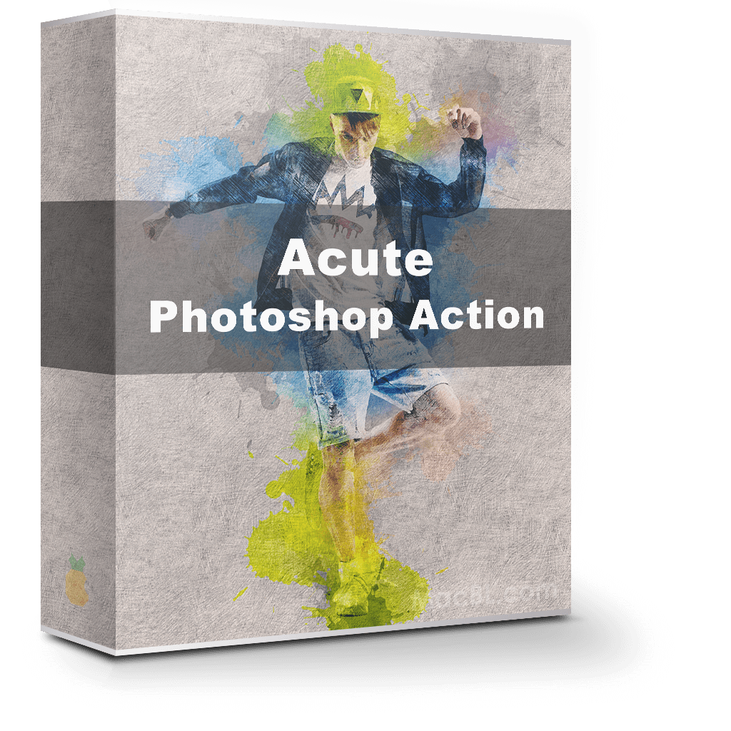 Acute Photoshop Action 1.0 水彩的画笔刷动作插件 Acute Photoshop Action 1.0 水彩的画笔刷动作插件