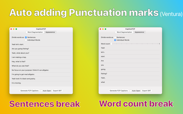 Video Captions for Final Cut 1.2.1 for Mac|Mac版下载 | 自动生成字幕