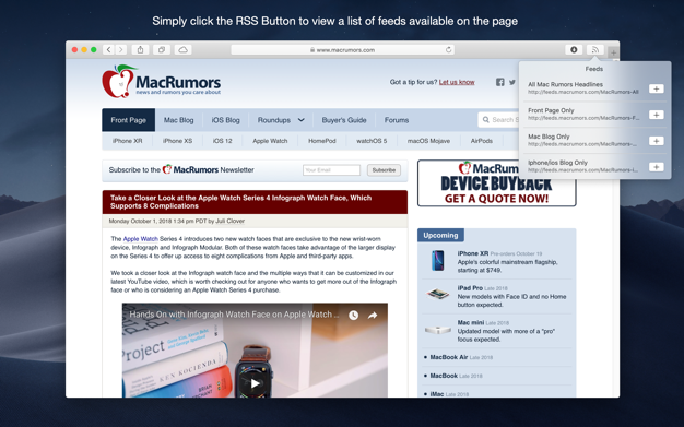 RSS Button for Safari 1.7.3 for Mac|Mac版下载 | 新闻订阅（Safari扩展插件）