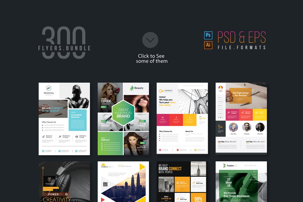 Creative Market – Corporate Business Flyers Bundle 1.0 for Mac|Mac版下载 | 300个海报和传单模版(ESP格式)