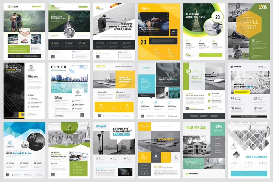 Creative Market – Corporate Business Flyers Bundle 1.0 for Mac|Mac版下载 | 300个海报和传单模版(ESP格式)