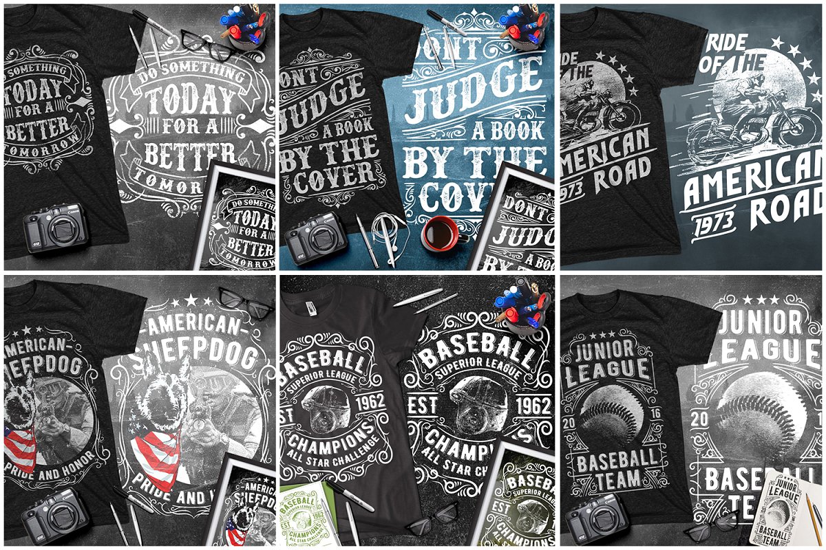 Creative Market - T-Shirt Design Mega Collection 1.0 for Mac|Mac版下载 | 100套T恤设计模版