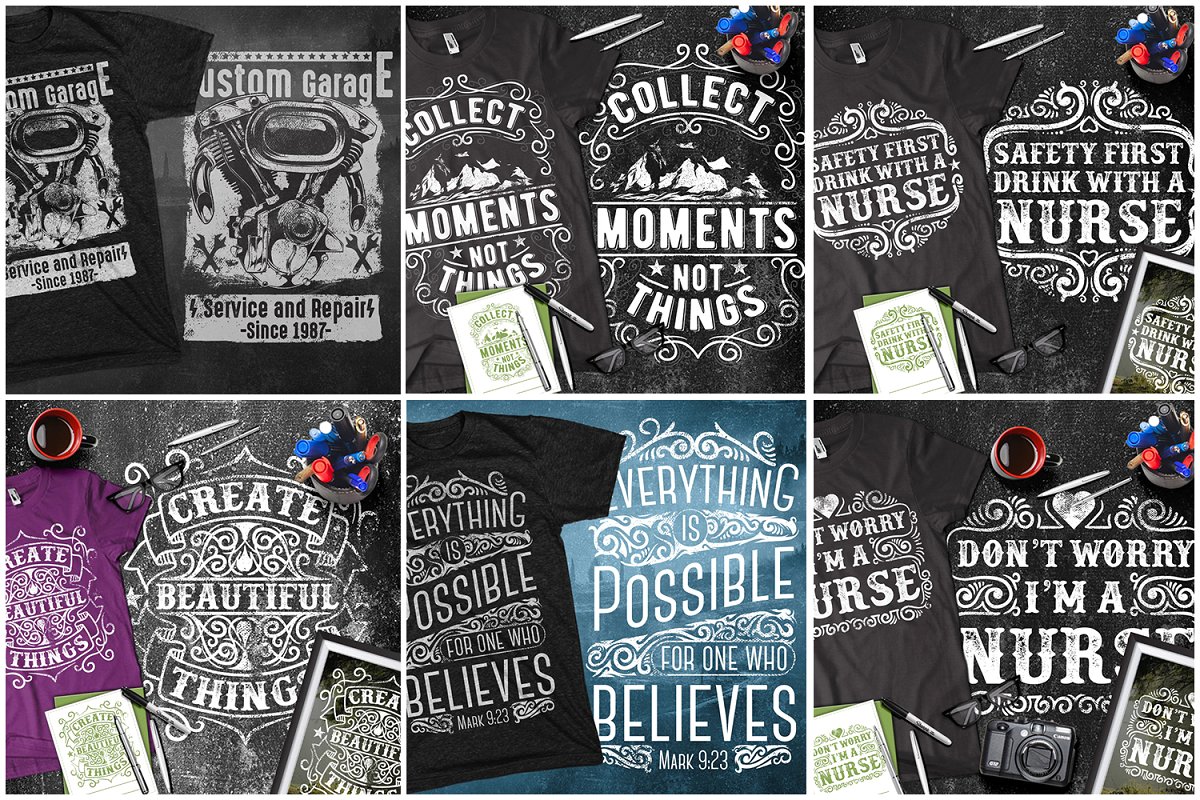 Creative Market - T-Shirt Design Mega Collection 1.0 for Mac|Mac版下载 | 100套T恤设计模版