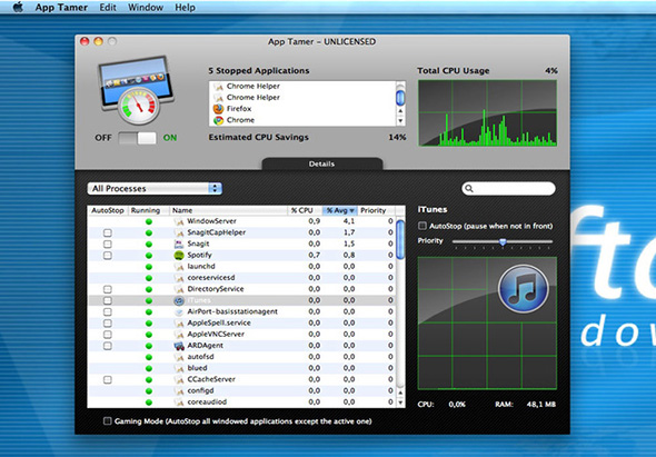 App Tamer 2.8.1 for Mac|Mac版下载 | 系统资源管理工具