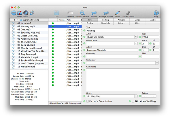 Yate 6.16.2 for Mac|Mac版下载 | 音乐收藏管理软件