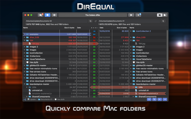 DirEqual 5.6 for Mac|Mac版下载 | 文件夹比较工具