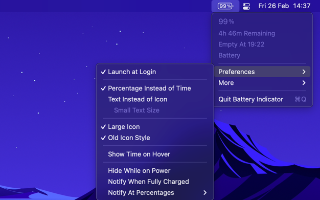 Battery Indicator 2.16.1 for Mac|Mac版下载 | 电池电量提醒工具