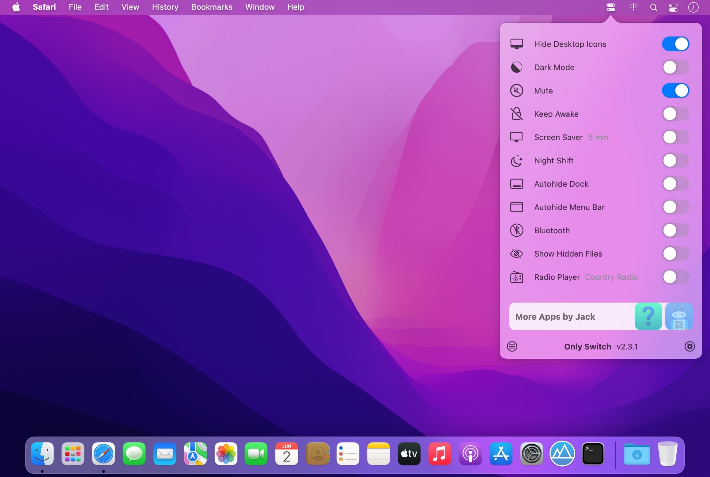 Only Switch 2.4 for Mac|Mac版下载 | 快捷系统设置工具