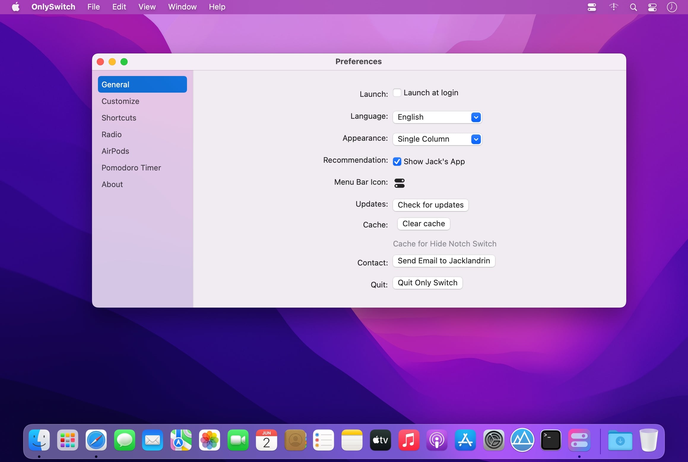 Only Switch 2.4 for Mac|Mac版下载 | 快捷系统设置工具