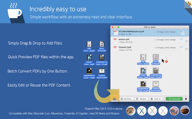 飞蜂PDF转Word转换鈥 8.4.5 for Mac|Mac版下载 | PDF to Word by Flyingbee