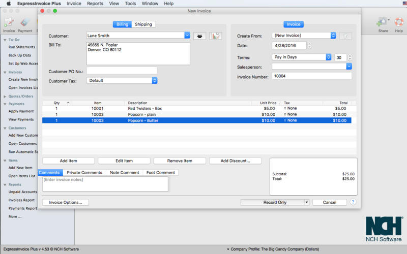 Express Invoice Plus 10.03 for Mac|Mac版下载 | 开票软件