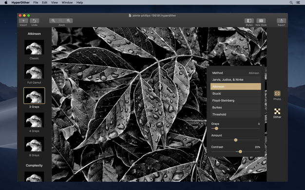 HyperDither 2.0.3 for Mac|Mac版下载 | 将照片转换成黑白