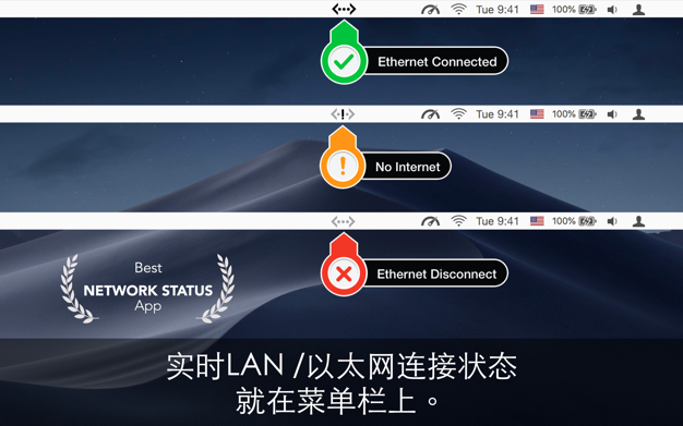 Ethernet Status 5.6 for Mac|Mac版下载 | 菜单栏中的网络状态
