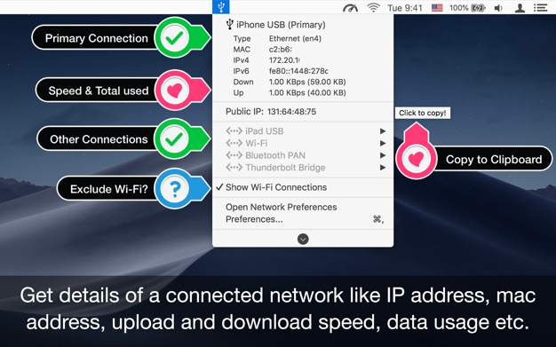 Ethernet Status 5.6 for Mac|Mac版下载 | 菜单栏中的网络状态