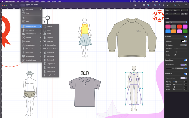 Sketch Fashion 1.2.8 for Mac|Mac版下载 | 服装设计软件