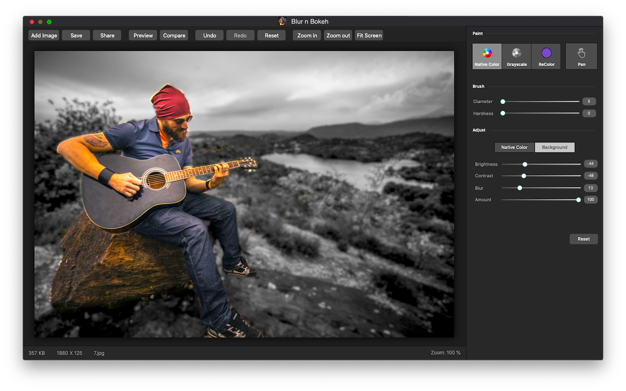 Splash n Recolor(Image Splash) 4.3 for Mac|Mac版下载 | 将照片局部转换成黑白
