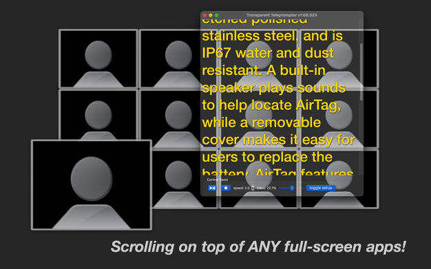 Transparent Teleprompter 2.02 for Mac|Mac版下载 | 透明提词器
