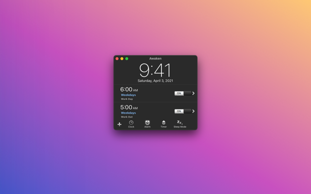 Awaken 6.4.5 for Mac|Mac版下载 | 音乐闹钟