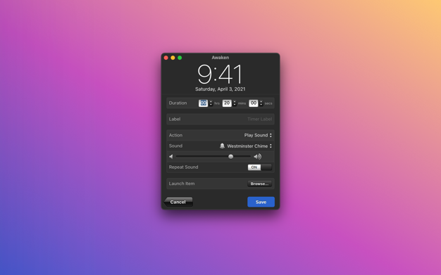 Awaken 6.4.5 for Mac|Mac版下载 | 音乐闹钟