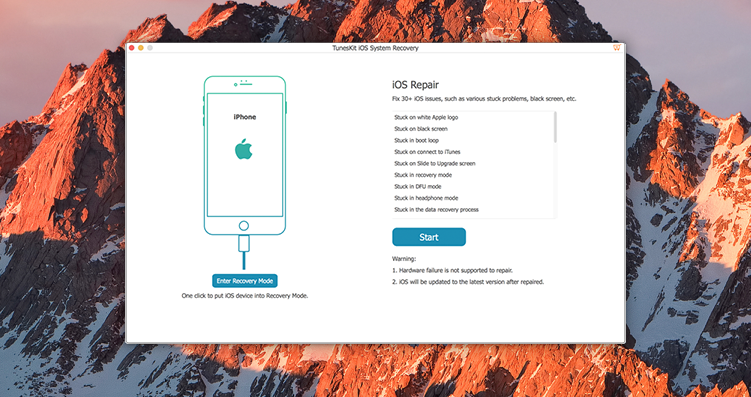 TunesKit iOS System Recovery 4.1.0 for Mac|Mac版下载 | iOS系统恢复软件