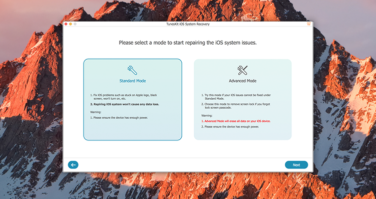 TunesKit iOS System Recovery 4.1.0 for Mac|Mac版下载 | iOS系统恢复软件