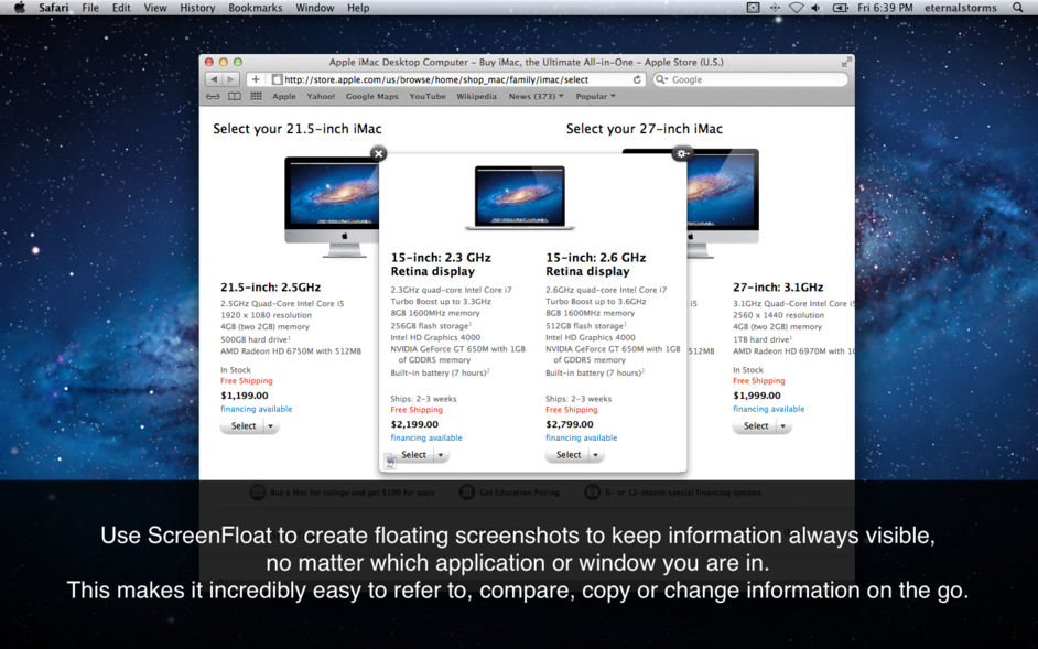 ScreenFloat 1.5.20 for Mac|Mac版下载 | 截图并以浮动窗口展现