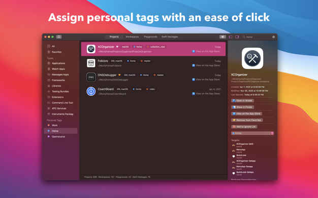 XCOrganizer 1.2.3 for Mac|Mac版下载 | 快速简便的项目搜索
