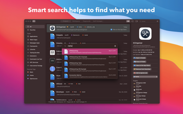 XCOrganizer 1.2.3 for Mac|Mac版下载 | 快速简便的项目搜索
