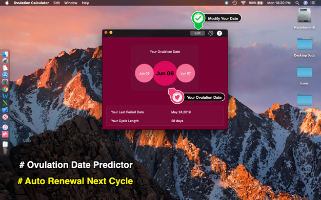 Ovulation Calculator 1.02 for Mac|Mac版下载 | 排卵日计算工具