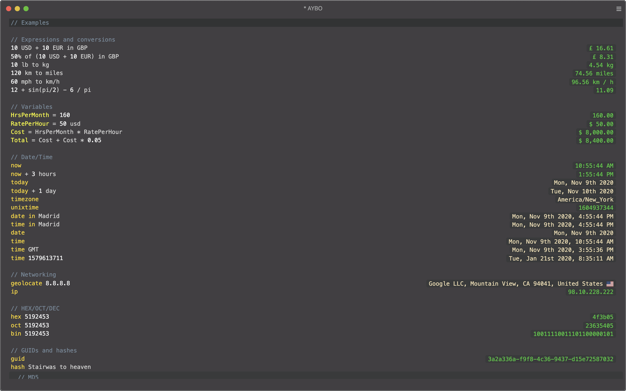 AYBO 1.22.0 for Mac|Mac版下载 | 科学计算及换算