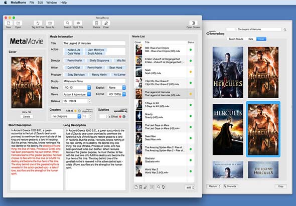 MetaMovie 2.5.0 for Mac|Mac版下载 | 电影标签编辑