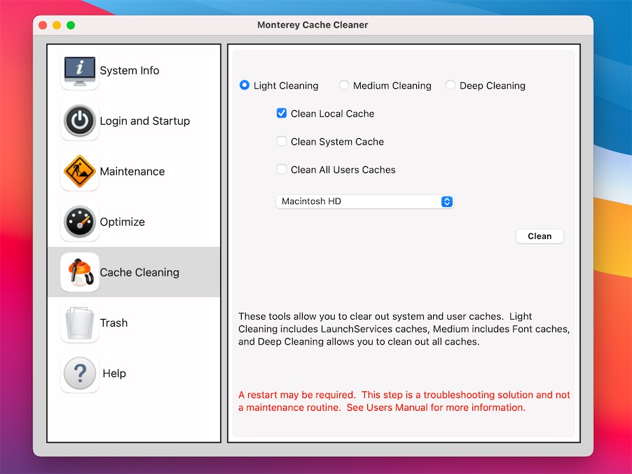 Monterey Cache Cleaner 17.0.5 for Mac|Mac版下载 | 系统优化清理工具