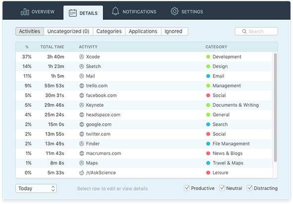 Qbserve 1.89 for Mac|Mac版下载 | 私人时间跟踪器