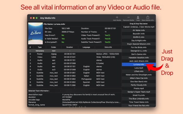 Any Media Info 2.1.2 for Mac|Mac版下载 | 显示视频元数据