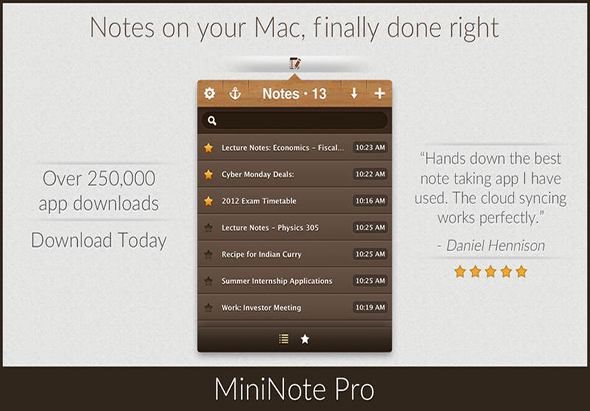 MiniNote Pro 5.91 for Mac|Mac版下载 | 笔记本