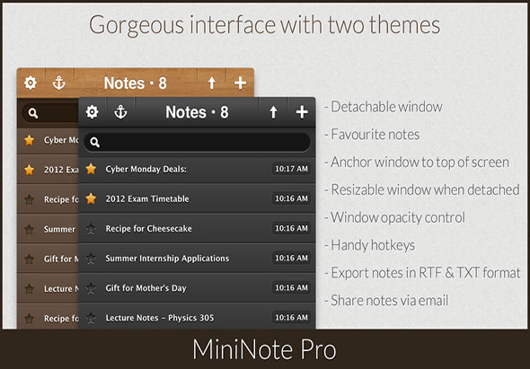 MiniNote Pro 5.91 for Mac|Mac版下载 | 笔记本