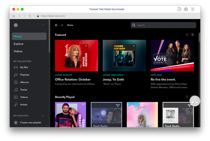 TunePat Tidal Media Downloader 1.4.0 for Mac|Mac版下载 | 网络音乐下载器