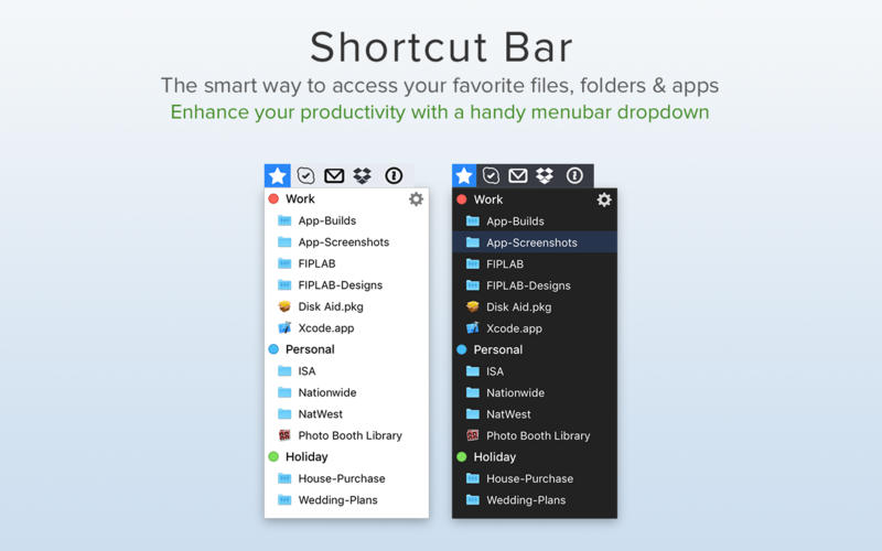 Shortcut Bar 2.9.4 for Mac|Mac版下载 | 从菜单栏快速访问文件夹