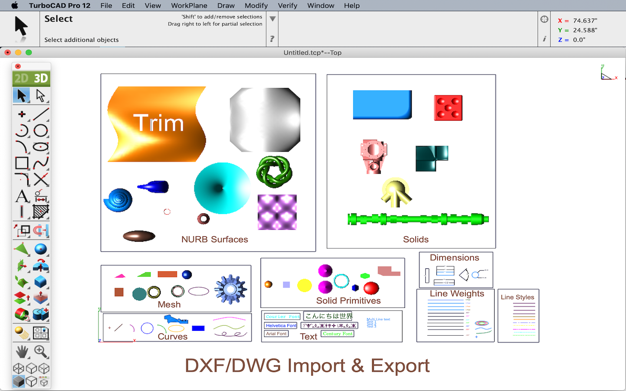 TurboCAD Pro 1鈥? 12.0.0 for Mac|Mac版下载 | CAD绘图软件
