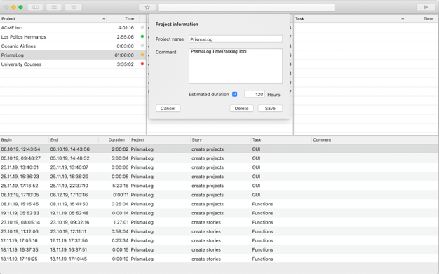 PrismaLog 1.4 for Mac|Mac版下载 | 时间跟踪软件