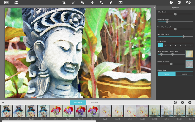 Aquarella 1.38 for Mac|Mac版下载 | 将照片转换成水彩画