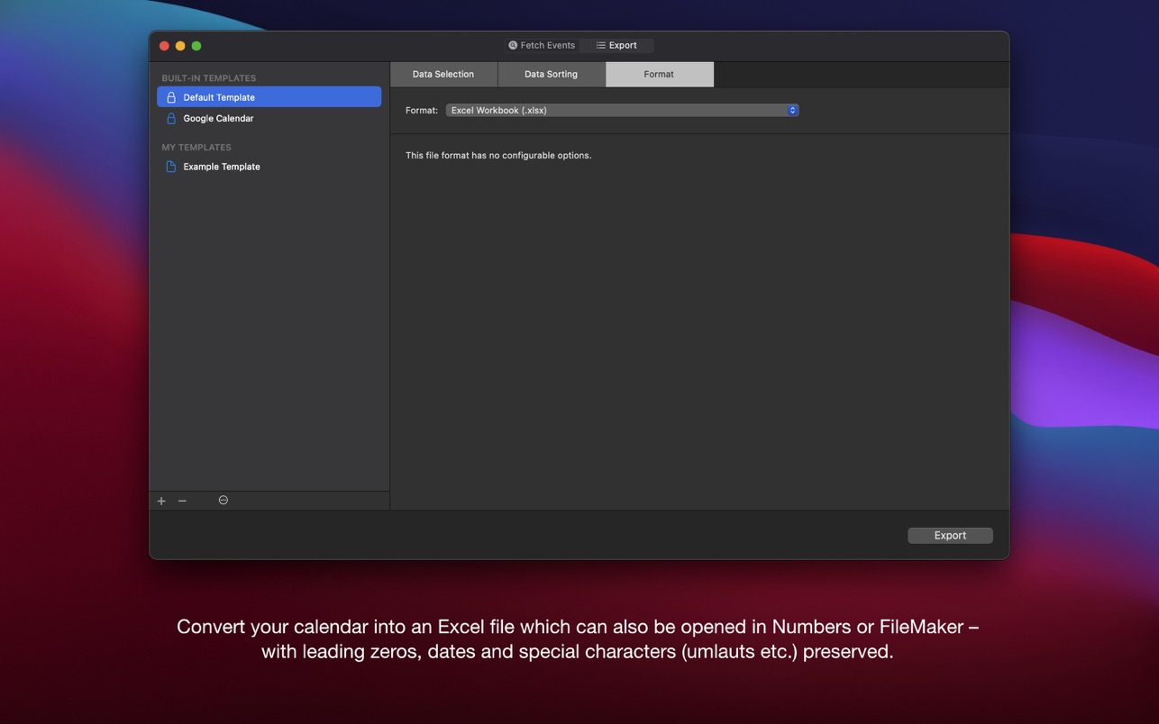 Export Calendars Pro 1.10 for Mac|Mac版下载 | 导出日历事件和提醒