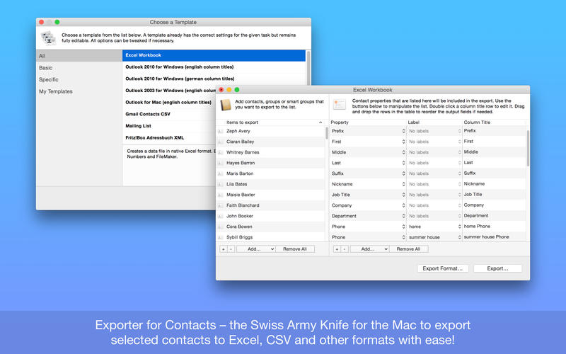 Exporter for Contacts 1.13 for Mac|Mac版下载 | 联系人导出软件