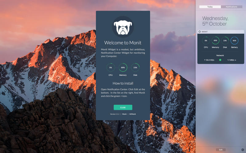 MONIT 2.0.2 for Mac|Mac版下载 | 通知中心系统监控小部件