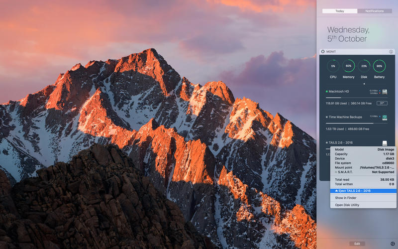MONIT 2.0.2 for Mac|Mac版下载 | 通知中心系统监控小部件